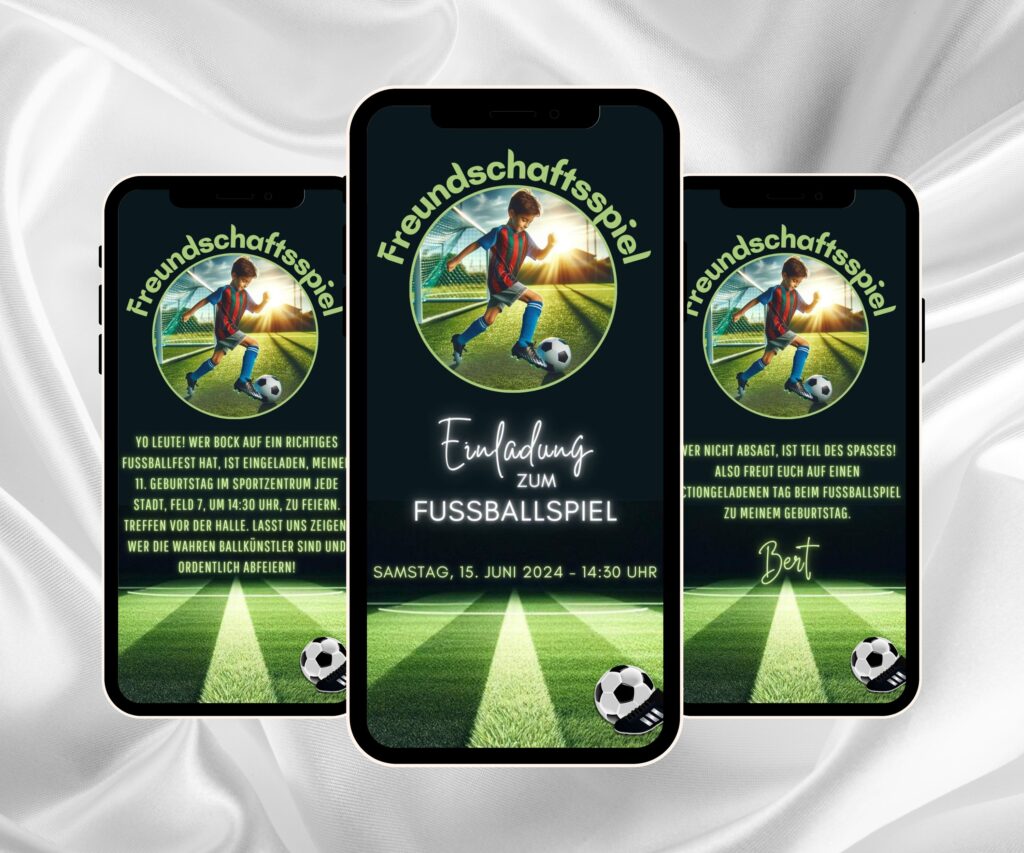 Digitale eCard Kindergeburtstag Fussball